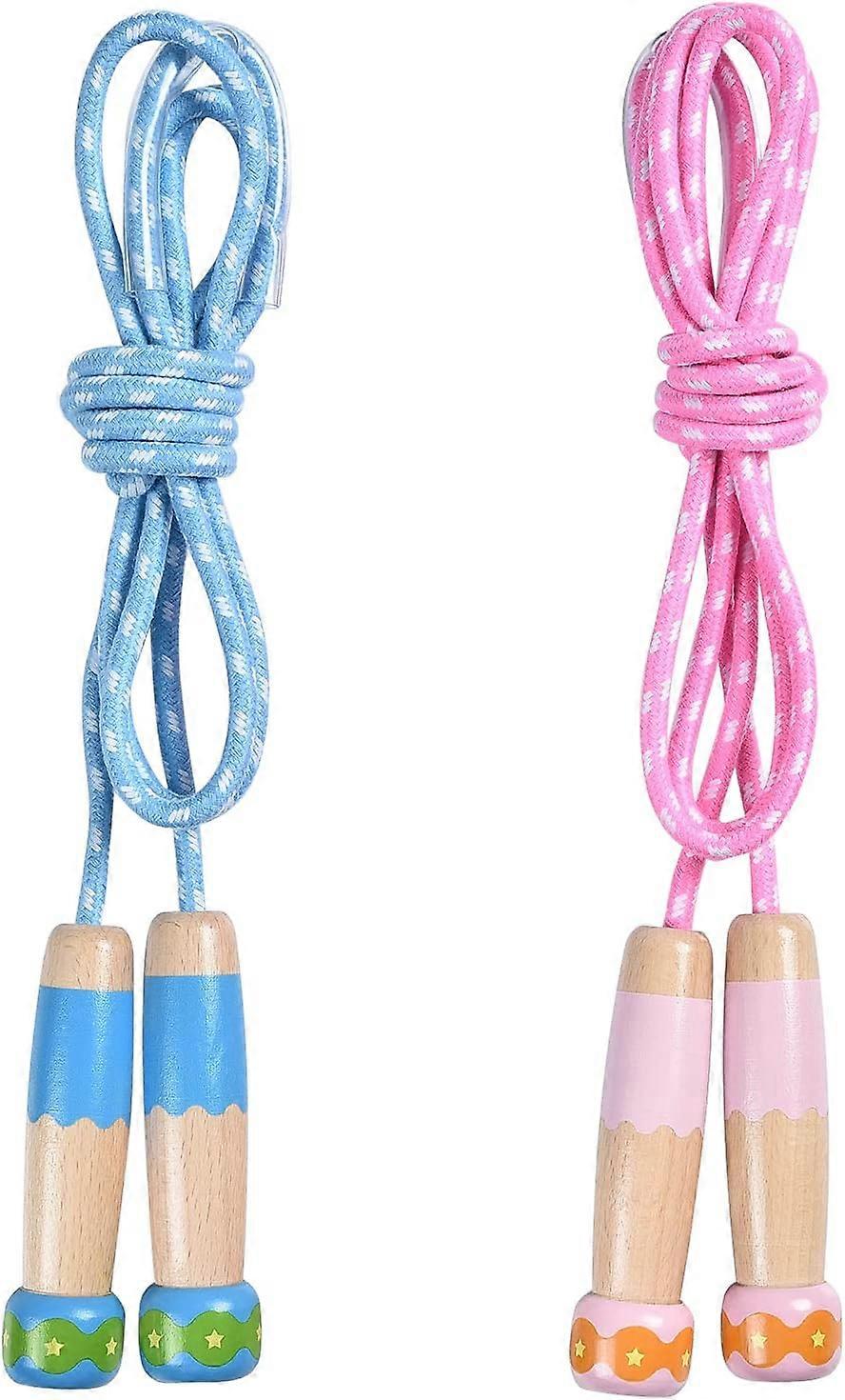 Children's Jumping Rope 2 Pack (Blue and Pink) Adjustable Jumping Rop
