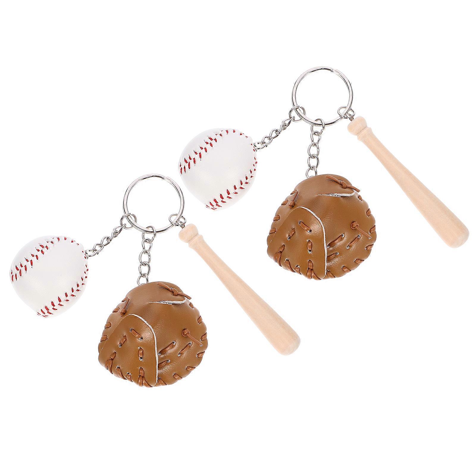 2Pcs Hanging Keychains Delicate Key Chains Decorative Baseball Keychains Bag Accessory