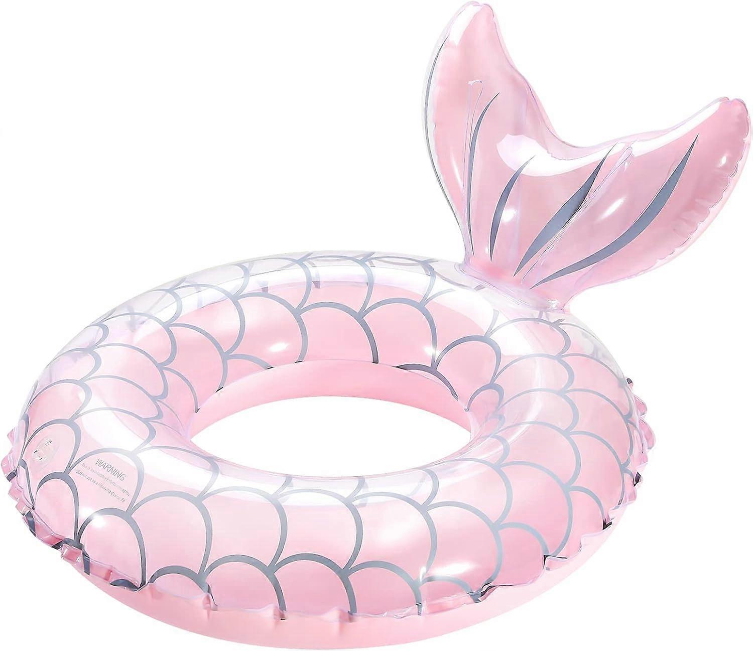 Mermaid Pool Float, Mermaid Tail Shaped Pool Swimming Float Tube Ring Floatie, Summer Water Fun Beach Party Swimming Poo