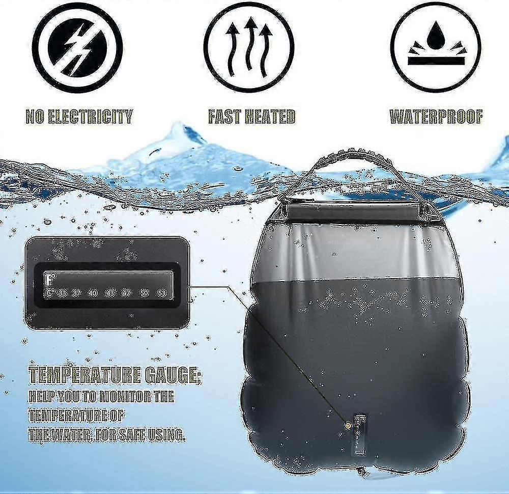 حقيبة دش تعمل بالطاقة الشمسية. 20L التخييم السفر دش حقيبة تعمل بالطاقة الشمسية المحمولة المياه الساخنة