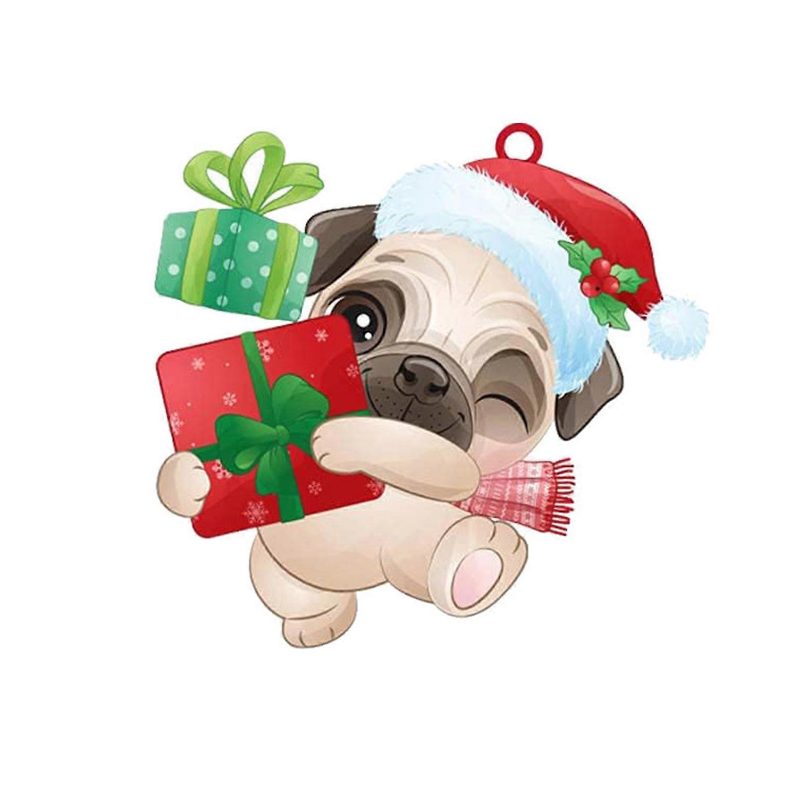 Christmas Pendant Reusable Exquisite Creative Pug Shape Christmas Tree Pendant for Home Holiday Decoration
