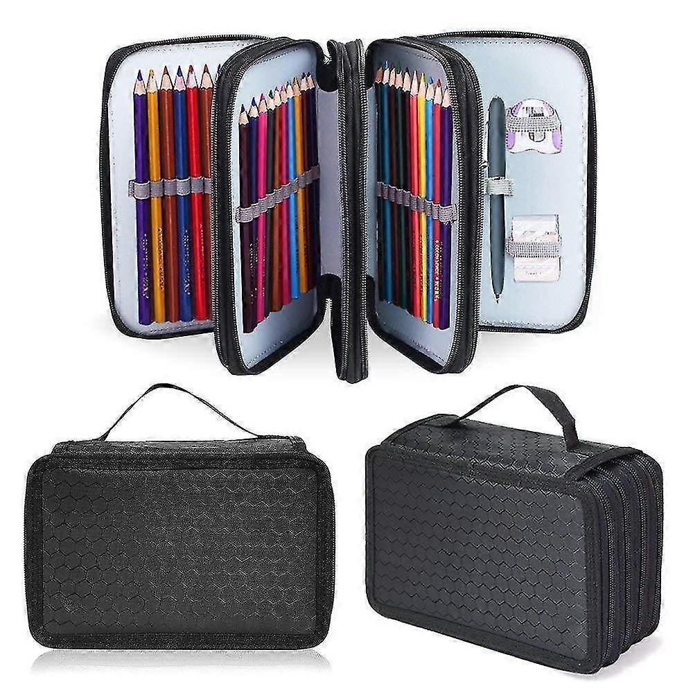 4 Layer Pen Storage Box Bag Large Capacity Pencil Case Organizer