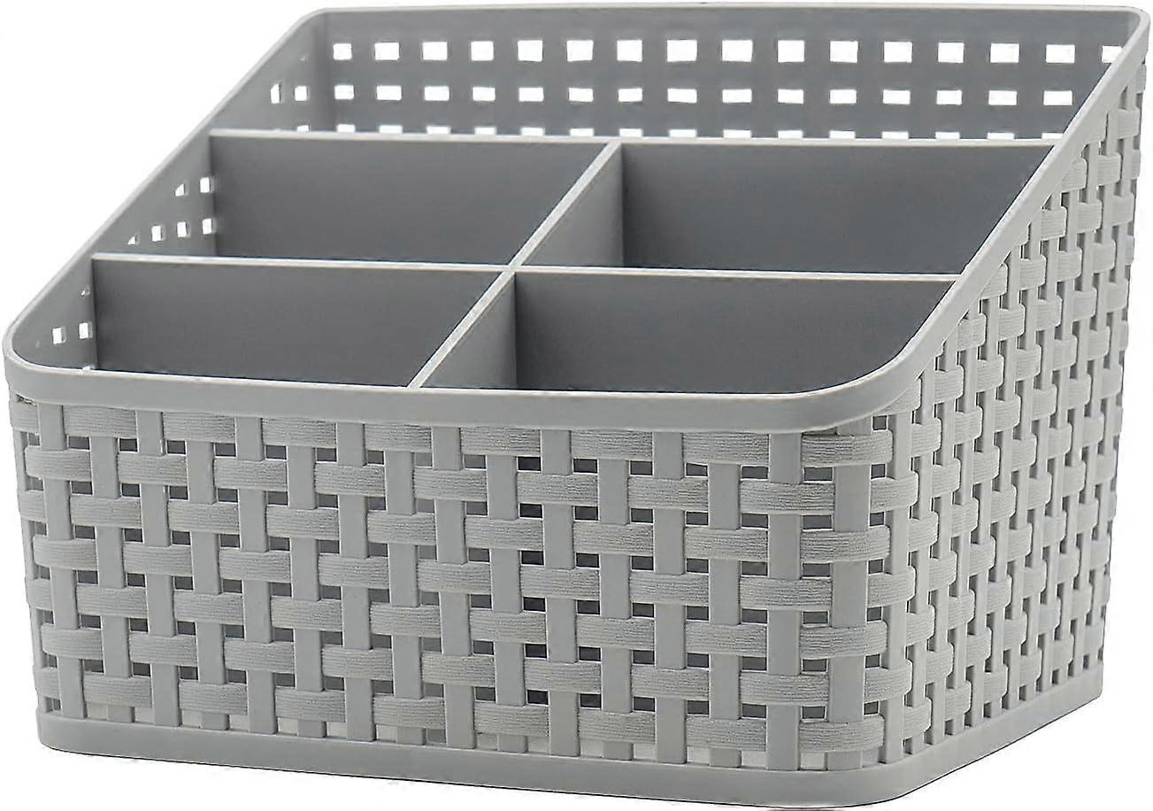 Top Storage Basket, Cosmetic Box Organiser,Plastic Storage Box Desktop 5 Grid Sub-grid Storage Case Multi-function Storage for Desktop Office Bedroom