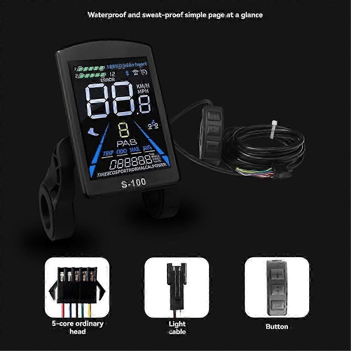 Mountain Bike Lithium-ion Power Conversion Parts S-100 Color Lcd Meter With Tri-mode 26a Controller Set