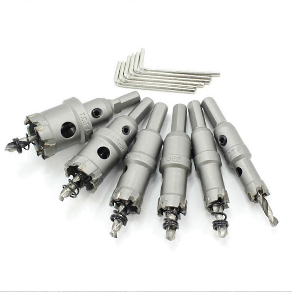 6Pc Stainless Steel Reamer 14-30mmTCT Cemented Carbide Reamer Metal Thick Iron Plate Aluminum Alloy