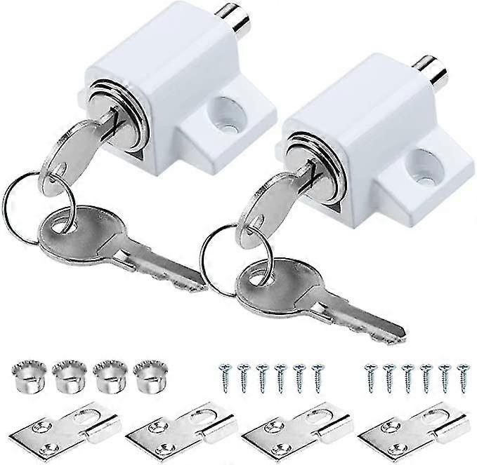 2 X White Sliding Patio Door Latches Fixed Bolt Window Security Lock Jskee