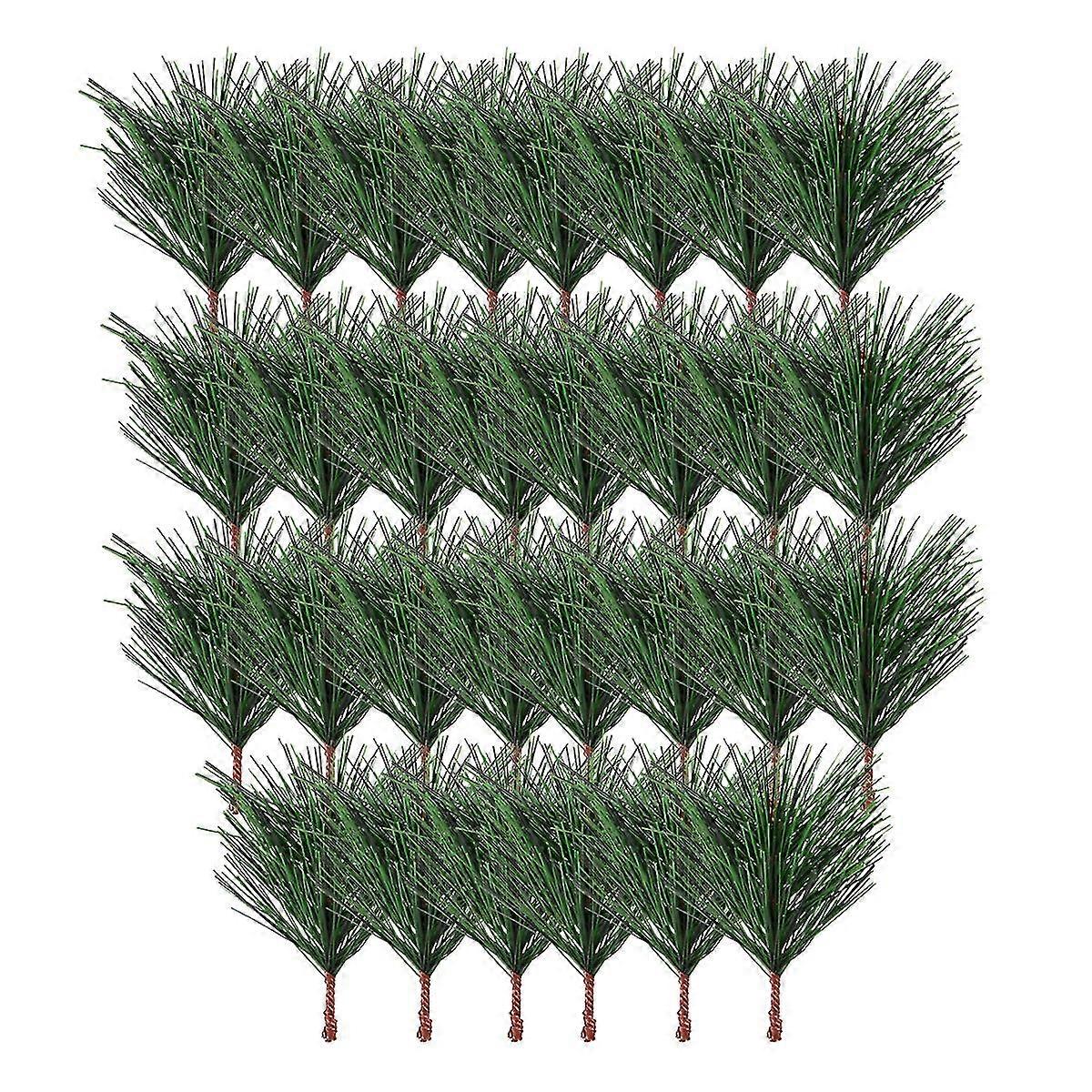 30 Pcs 1 Set Realistic Ornaments Versatile Simulated Pine Branches (green)