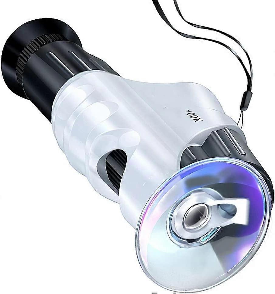 100X mobile phone microscope with mobile phone clip, handheld microscope magnifying glass, scientific experiment for children