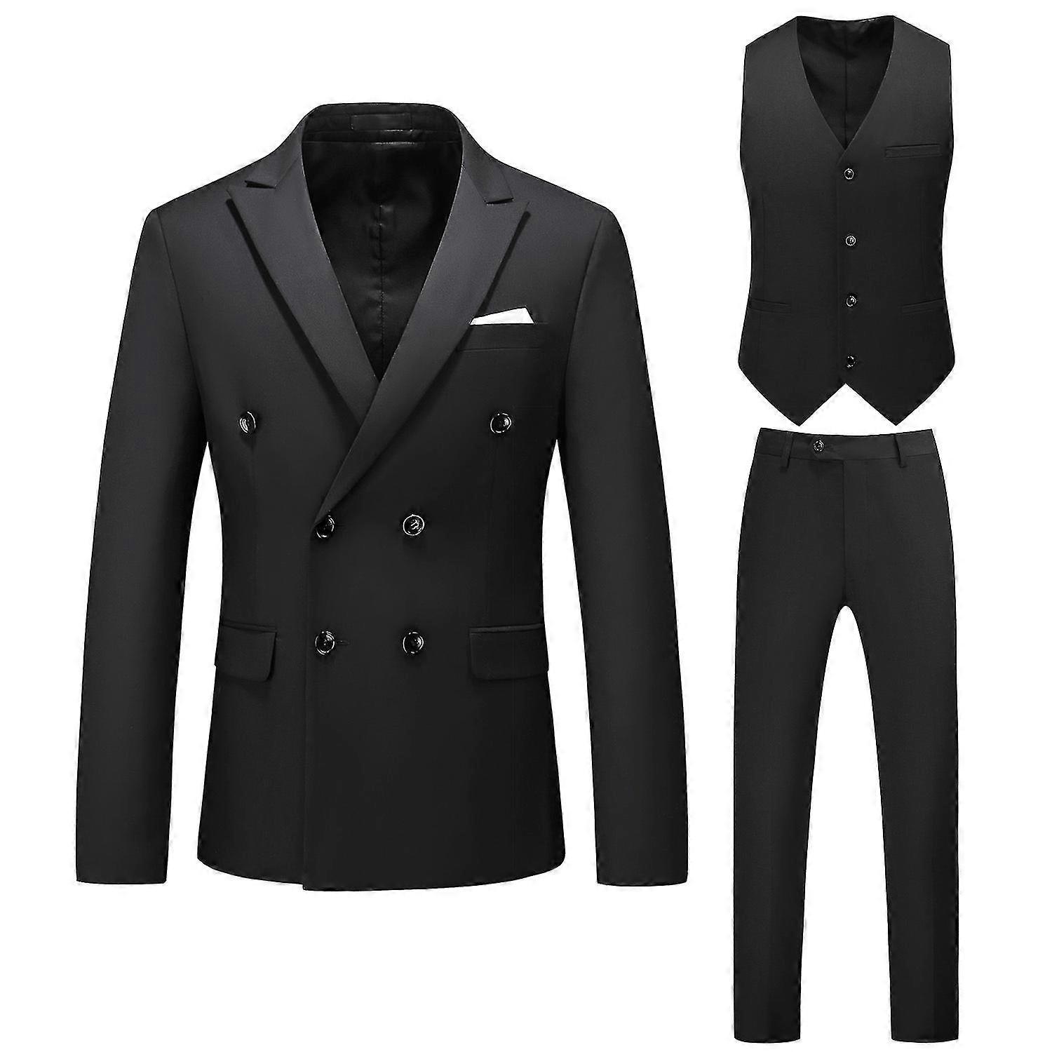 Men's Solid Color Double Breasted Suit For Spring  SZRH A-F