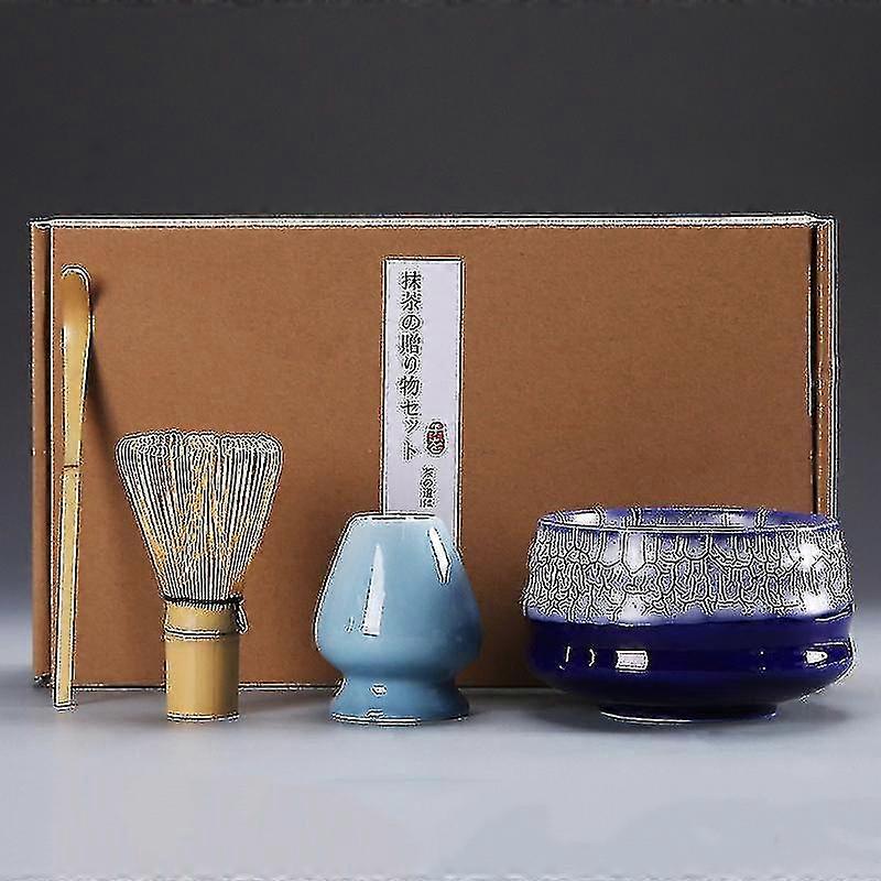 4pcs/set Matcha Set Bamboo Ceramic Matcha Bowl With Whisk
