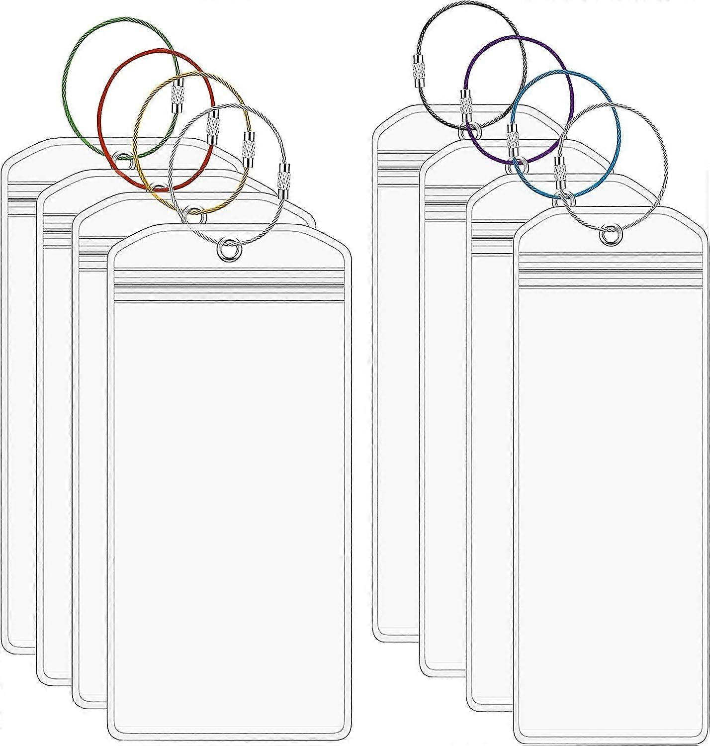 क्रूज सामान टैग धारक 8 पैक - निविड़ अंधकार प्लास्टिक टैग