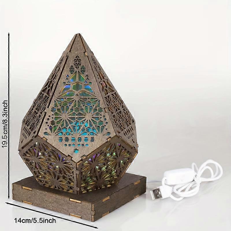 PolarStar Starry Sky Lamp Wooden Diamond Led Starry Sky Projection Lamp Bohemian Style Floor Lamp Desktop Decoration Gift