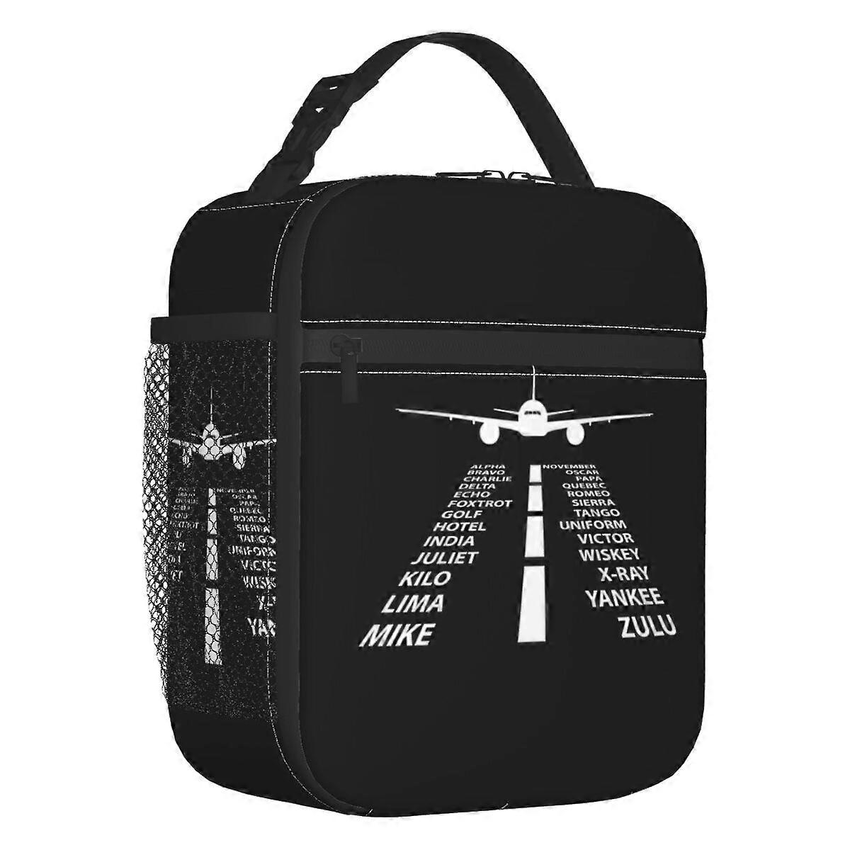 キャプテンストライプフライトパイロットランチボックス多機能航空飛行機クーラーサーマルフード断熱ランチバッグ