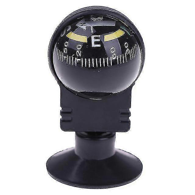 1pc 360 Degree Rotation Waterproof Vehicle Navigation Ball Shaped Car Compass With Suction Cup 2.4x1.26 Inch Starlight