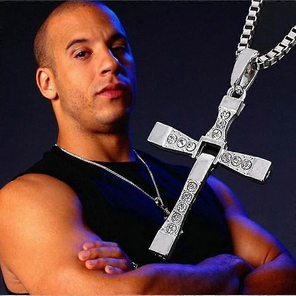 Fast & Furious Cross Pendant Necklace - Stainless Steel Chain For Men & Women