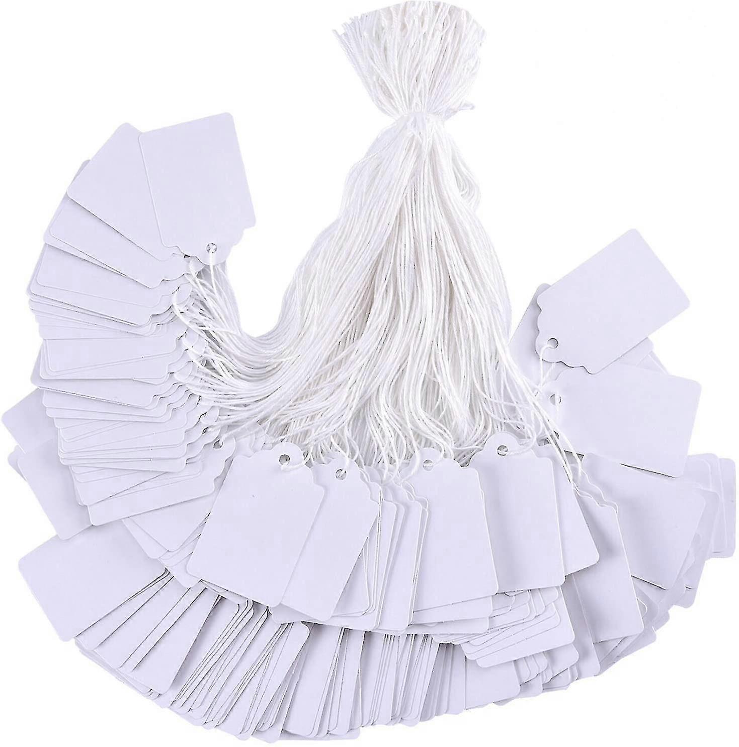 Price Tags With String Attached, 100pcs White Marking Strung Tags
