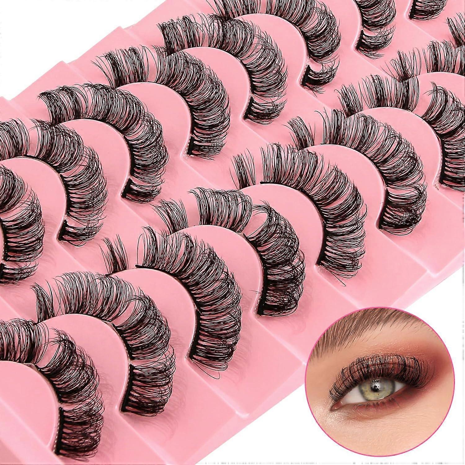 Cluster Lashes False Eyelashes Individual D Curl Russian Strip Lashes Fluffy Wispy DIY Eyelash Extension 10 Pairs