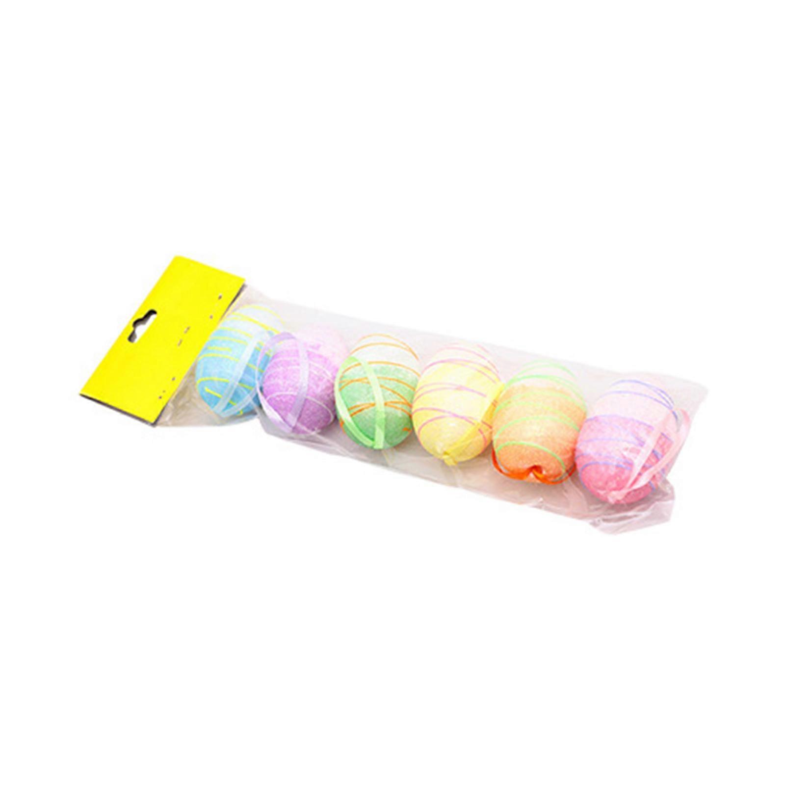 6Pcs Cute Foam Easter Eggs DIY Crafts Hanging Decor for Easter Classroom Prizes