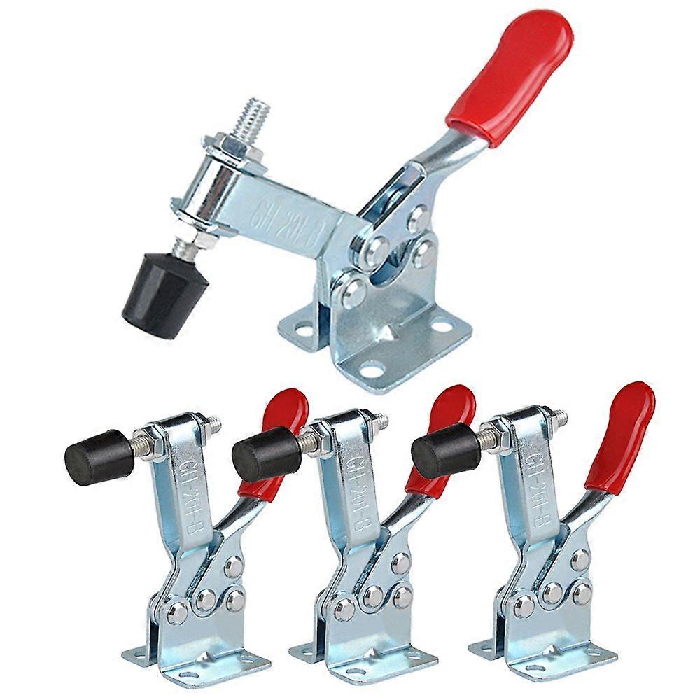 4Pcs Hand Tool Toggle Clamp 201B Antislip Red Horizontal Clamp Quick Release Tool