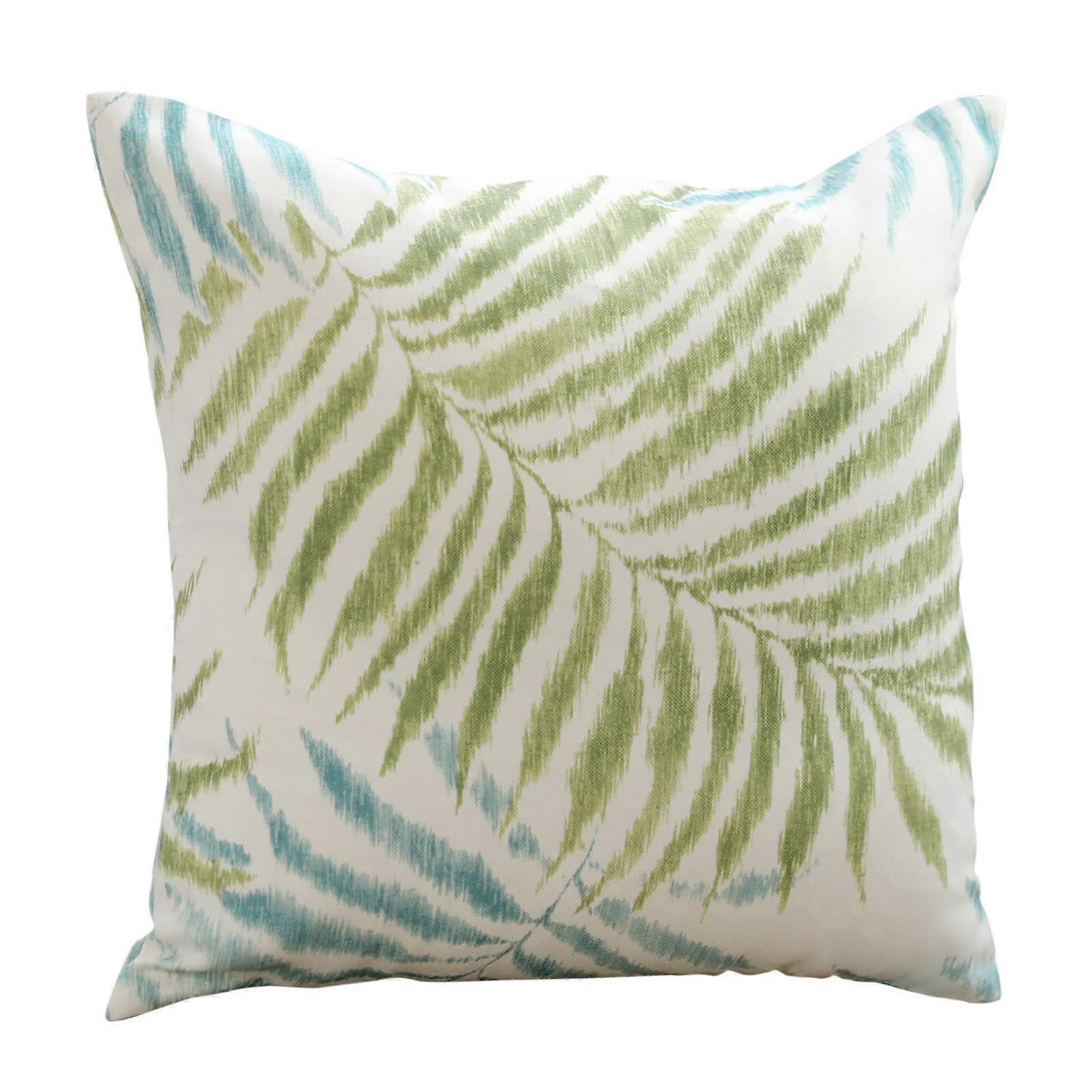 Pillow Cover Simple Style Fresh Cotton Flax Hand-painted Leaf Throw Pillow Case for Sofa KAESI