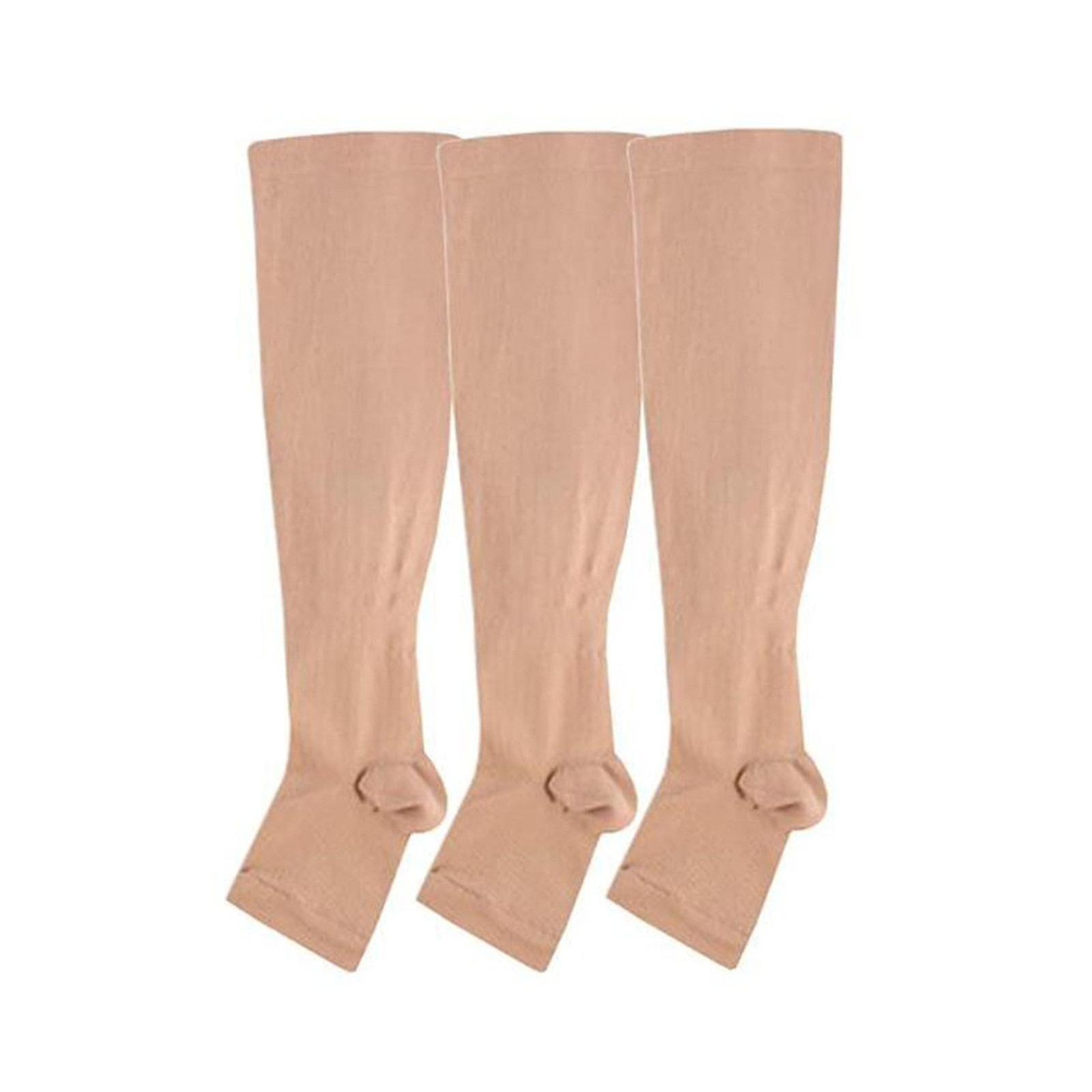 Men Women Compression Toeless Socks Knee High Support Stockings Open Toe L/xl