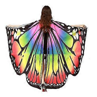 Rainbow Women Butterfly Wings Shawl Costume