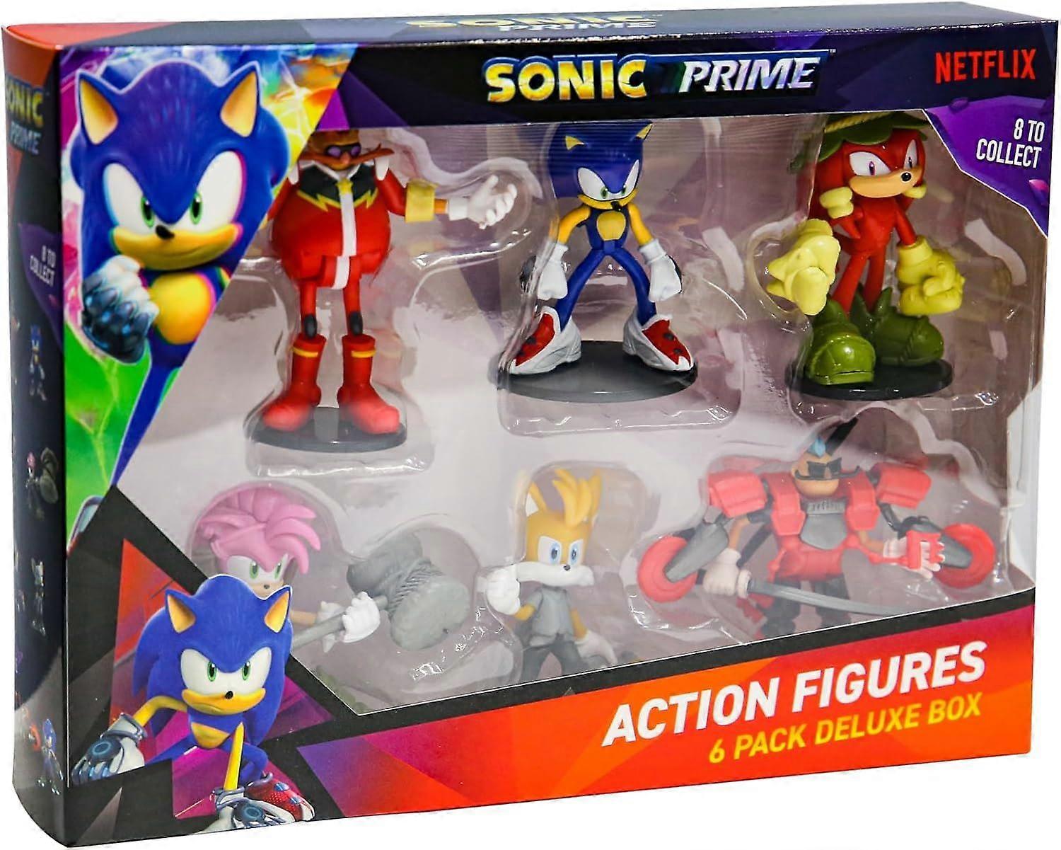 Sonic Prime - 6Pk Deluxe Box S1 Action Fig 7.5cm Randomly Selected (SON6070) Toy