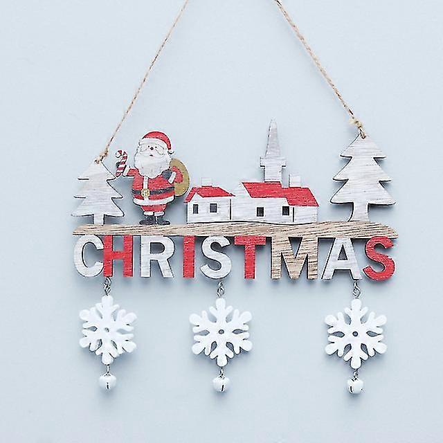 زخارف شنقة الباب المعلق الخشبي لجدار المنزل ديكور شجرة عيد الميلاد سنة جديدة سعيدة 2024 هدية Navidad
