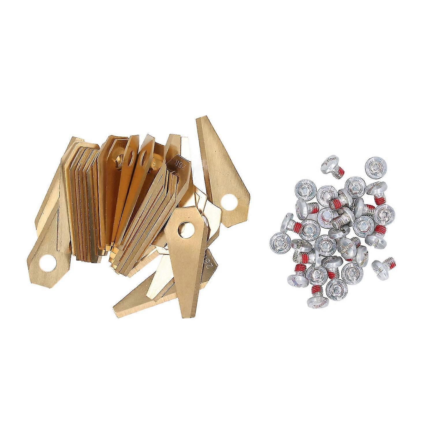 30pcs Robotic Lawnmower Blades Titanium Sturdy Practical Robot Mower Blades Replacement compatible w