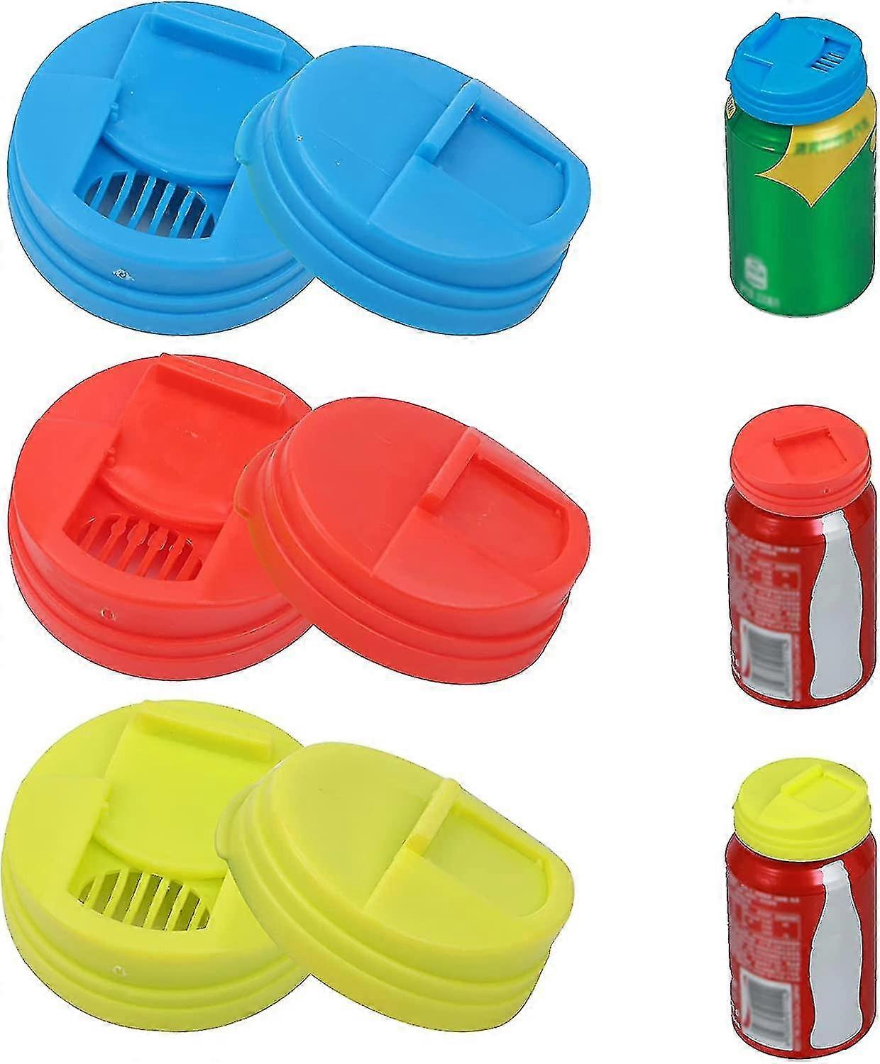 6 Pack Soda Can Lids Leakproof Cap Press Type Splash Cap Beer Cans Cover Reusable Can Caps
