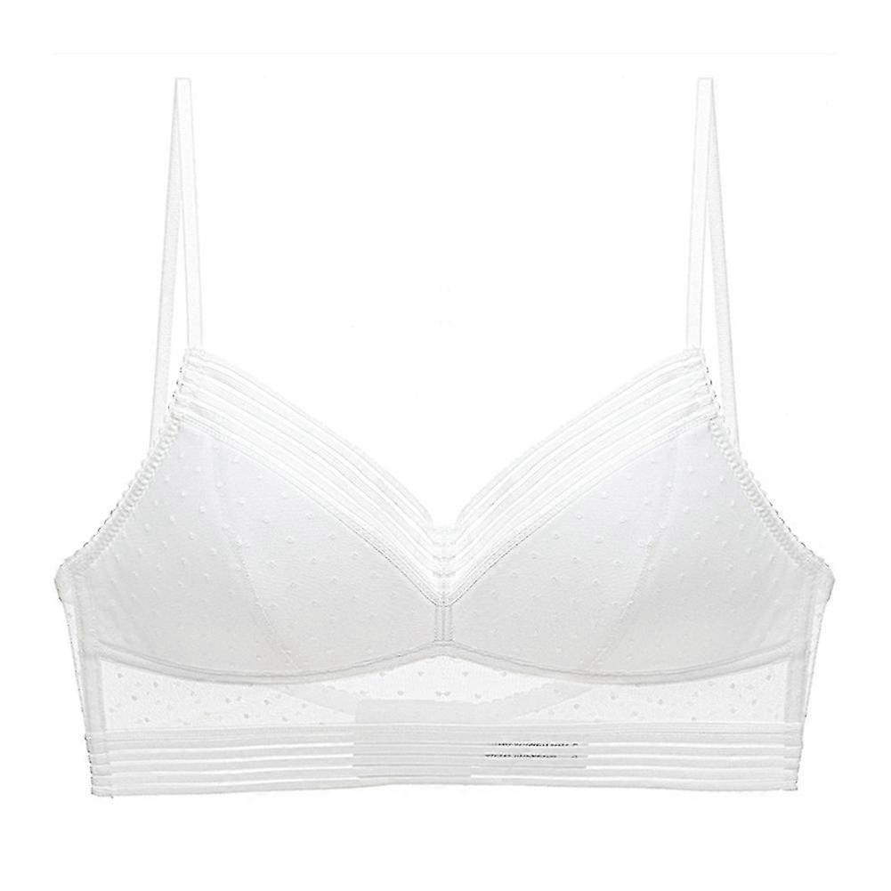 Low Back Comfort Lifting Bra Lace Bralette Bra Dot Mesh Ultra Thin Ladies Women Crop Top Bra