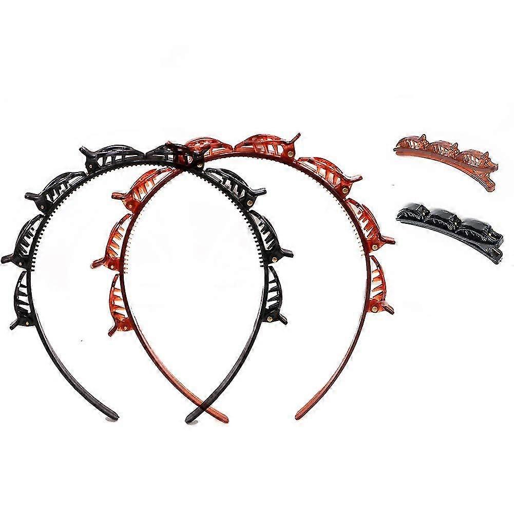 Double Bangs Hairstyle Hairpin Multi-layer Woven Headband