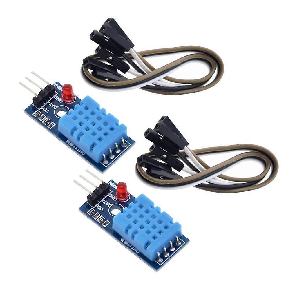2Pieces Digital DH11 Temp Humidity Sensor Module W/ Cable for  DIY