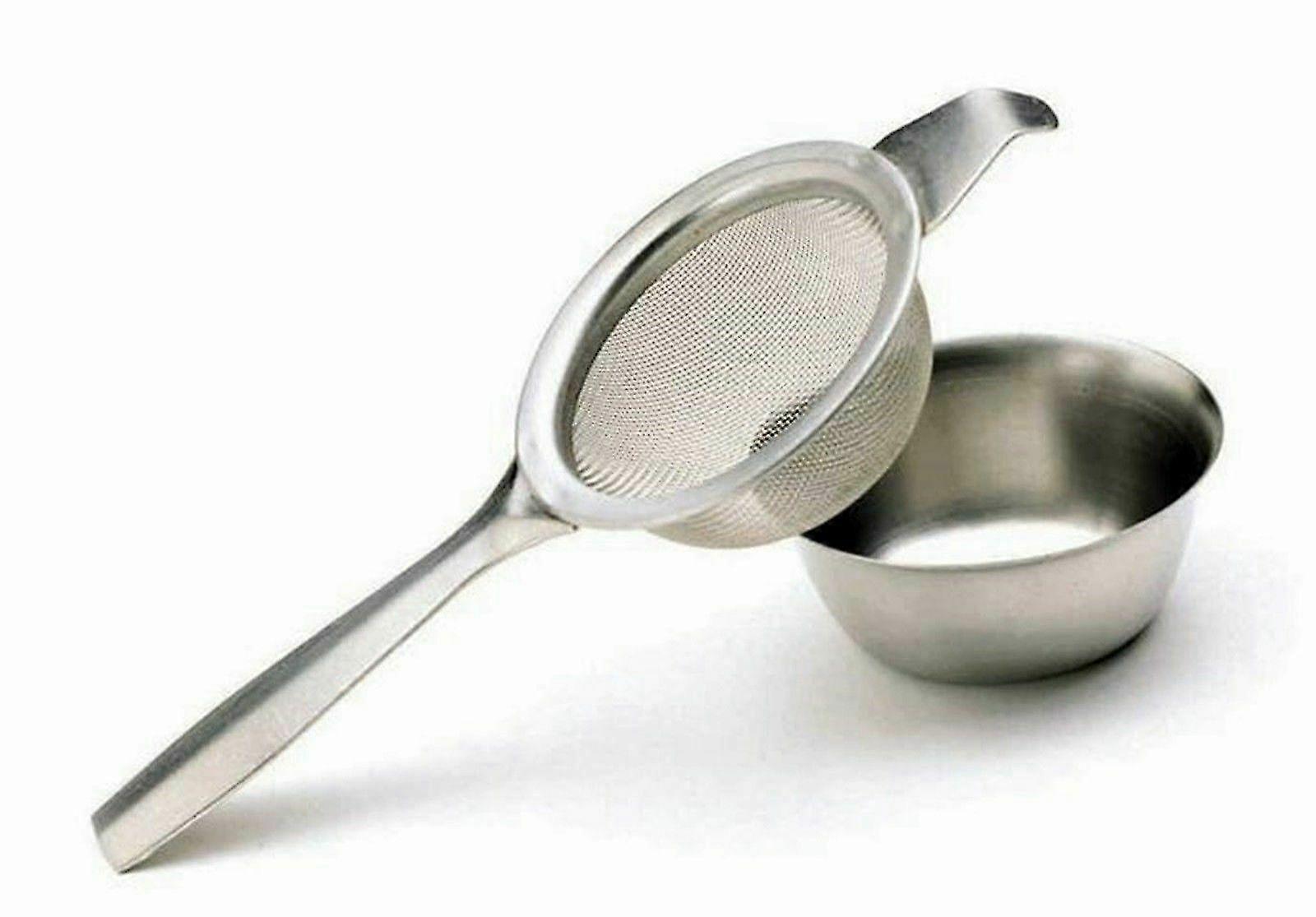 Steel Tea Strainer Genware Sunnex With Base Retro Sifter