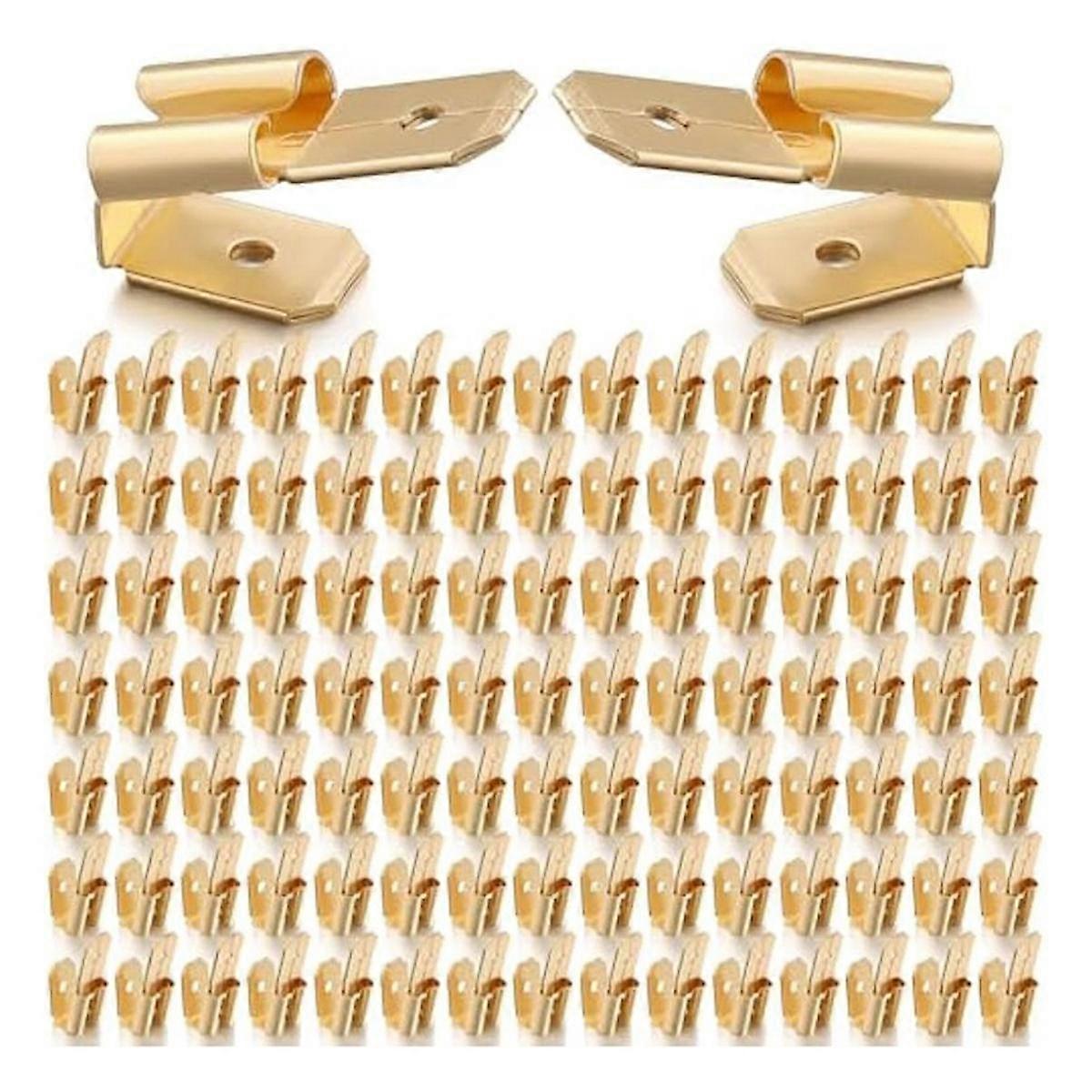 100 Stück Huckepack-Flachstecker, 3-Wege-Adapter Doppelstecker auf Einzelbuchse Crimpklemmen-Sortimentssatz