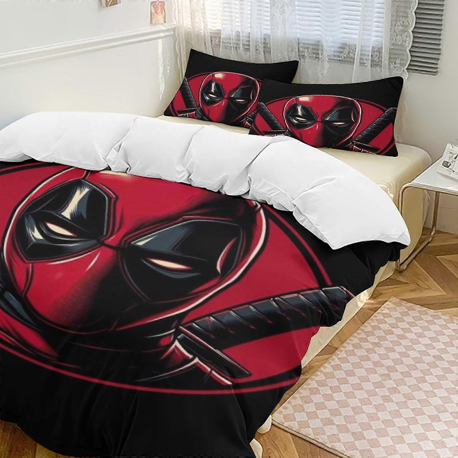 Bedding set Gs145 Deadpool Down Duvet Cover Microfiber Bedding Set Lightweight 3-Piece SetLightweight and comfortable SH145