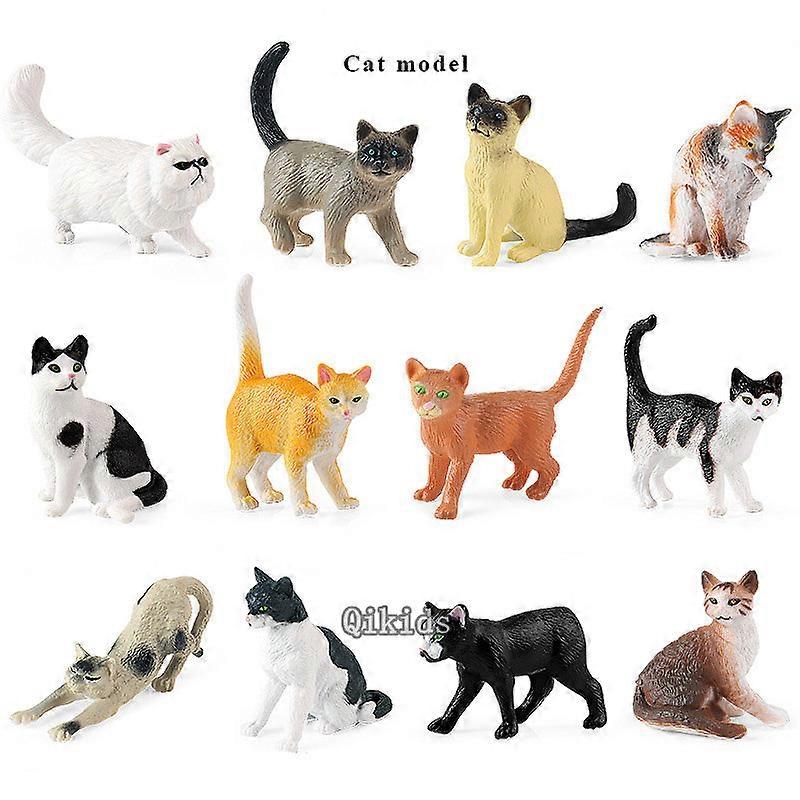 シミュレーション動物モデル玩具セットペット猫家禽飼い猫人形アクションフィギュア認知教育玩具子供向けギフト