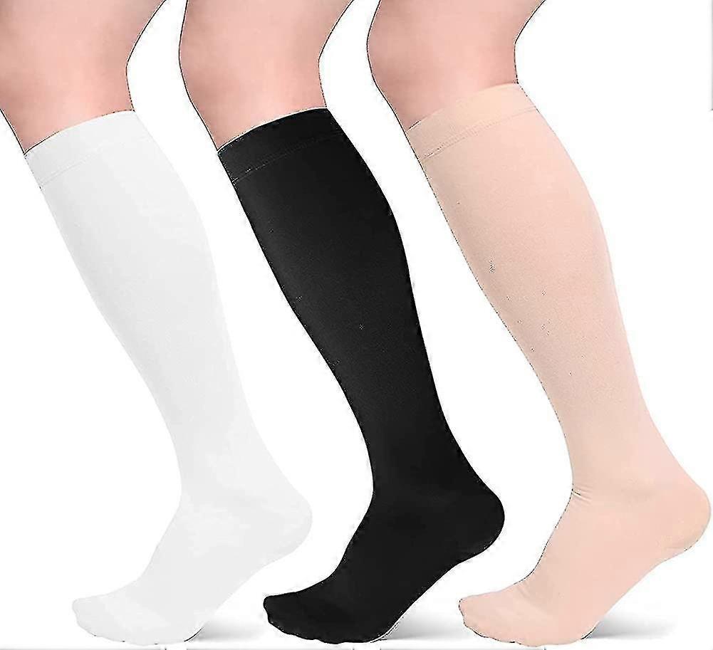 Calze a compressione unisex Circolazione infermieristica (3 paia), calze a compressione mediche