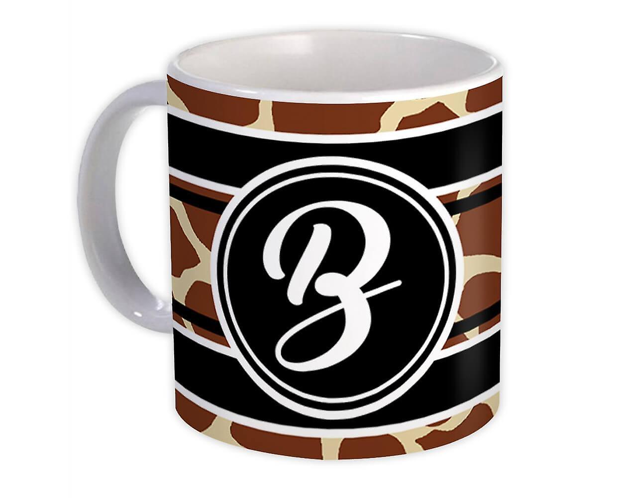 Gift Mug: Monogram Letter B Giraffe