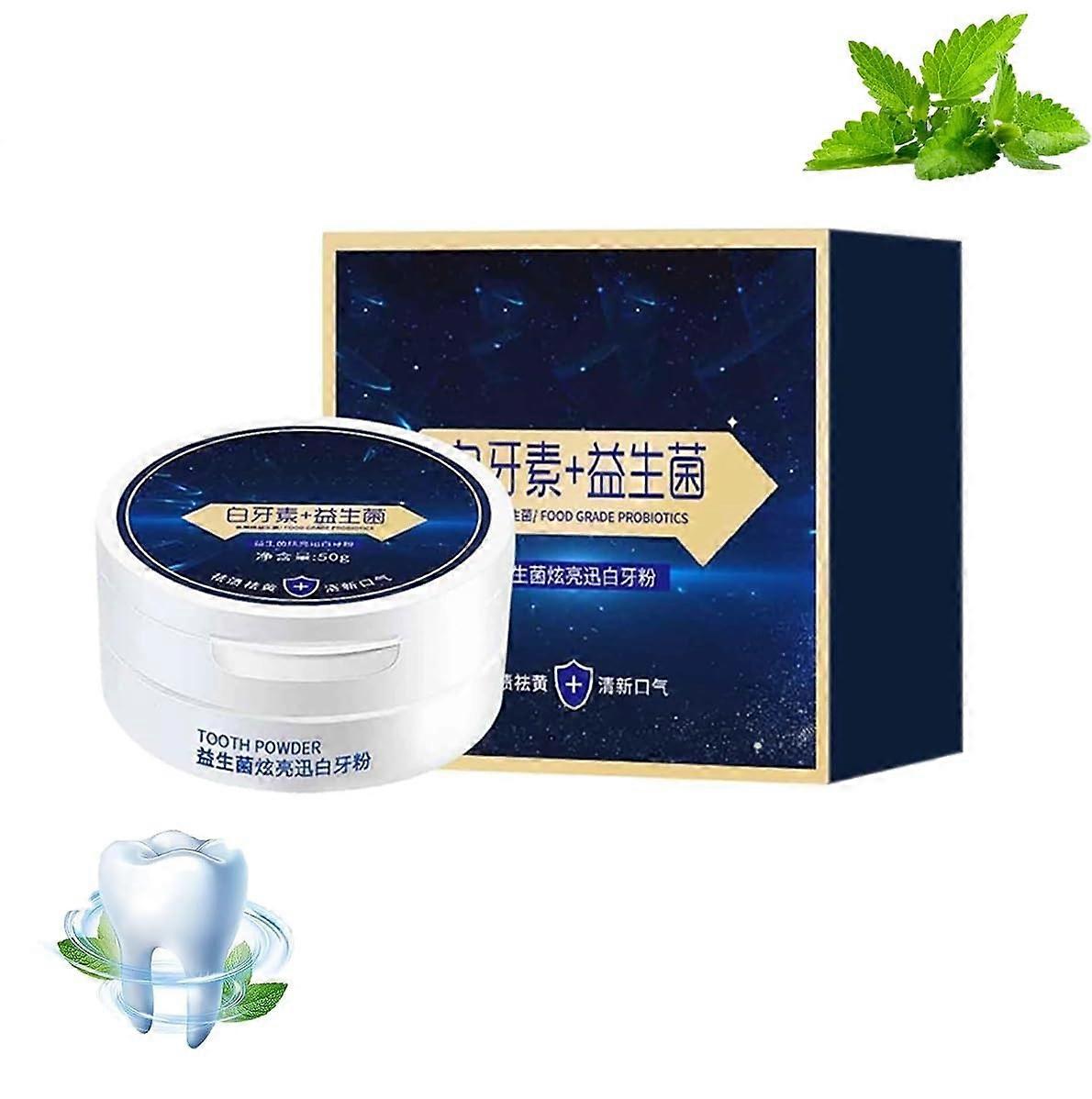 1pcs 50g προβιοτική σκόνη καθαρισμού δοντιών αφαιρεί τη στοματική λεύκανση δοντιών καθαρισμού λεκέδων πλάκας, καυτή