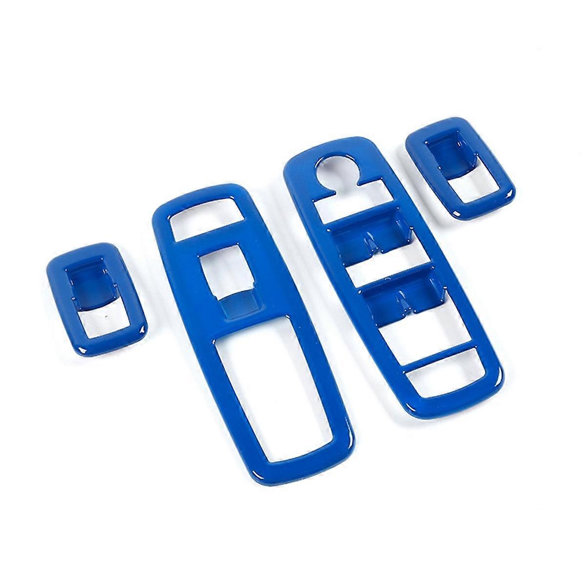 4Pcs Blue Car Inner Window Lift Trim Switch Panel Cover for RAM 2010-2017/Charger Durango 2011-2021