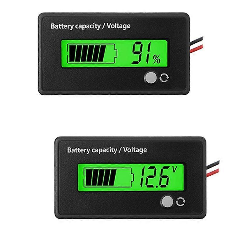 2 Pcs DC 12V 24V 36V 48V 72V Battery MeterBattery Capacity Voltage Indicator Lead-Acid and Lithium