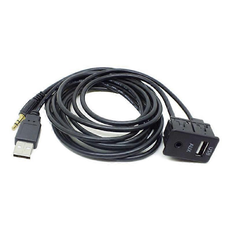 1.5M Marine Dash Flush Mount 3.5mm AUX USB Port Panel Extension Cable Adapters
