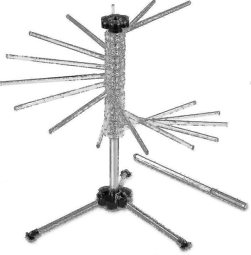 Séchoir à pâtes Compitiabe jusqu’à 2kg de pâtes, Séchoir à pâtes, Longueur du bras 20cm 16 Bras amovibles, Acier inoxydable, Pliable - Séchoir à spaghettis, Pâtes