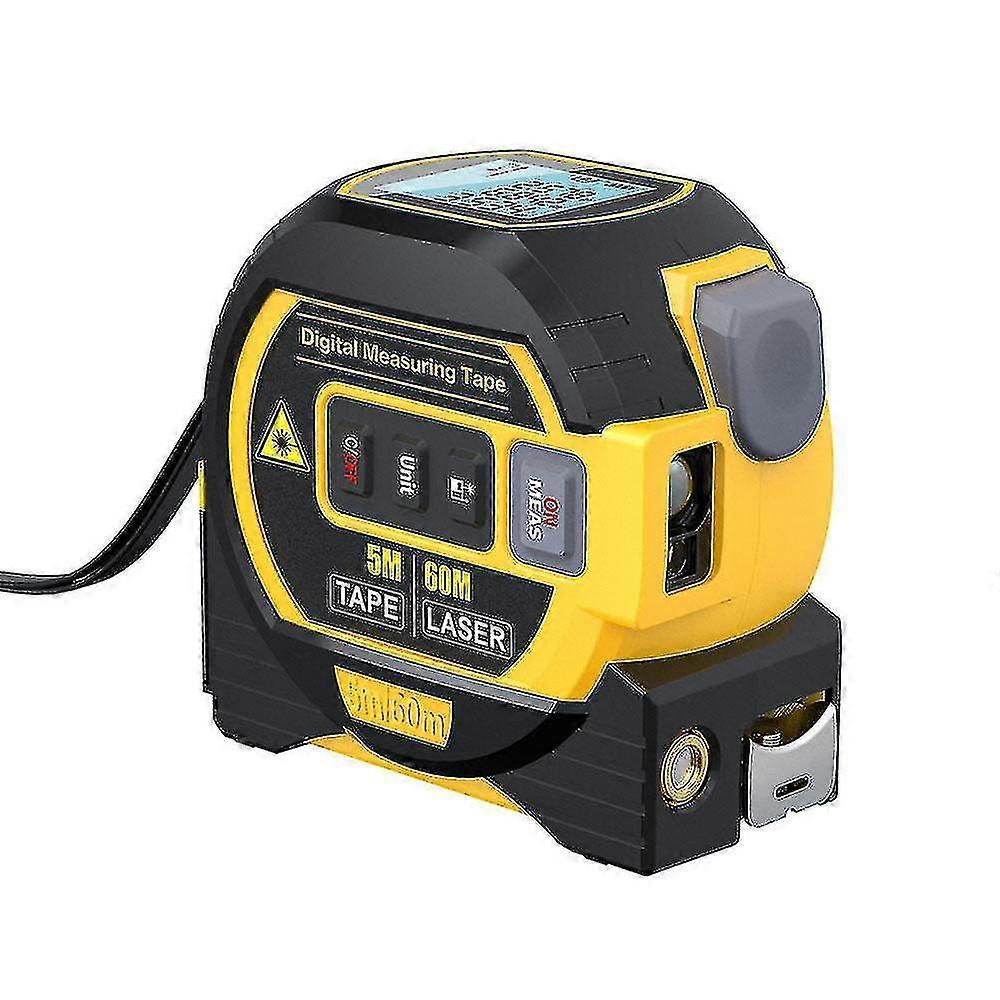 3in1 Laser Rangefinder 5m Tape Measure Ruler Lcd Display Backlight Distance Meter Building Device Area Volumes Surveying