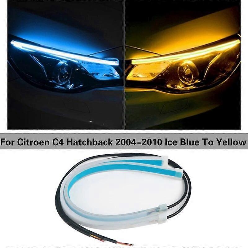 Headlamp Light Guide Strip Scan LED For Citroen C4 Hatchback 2004-2010 Daytime Running Light Waterproof Turn Signal Light 12VMotor Vehicle Lighting