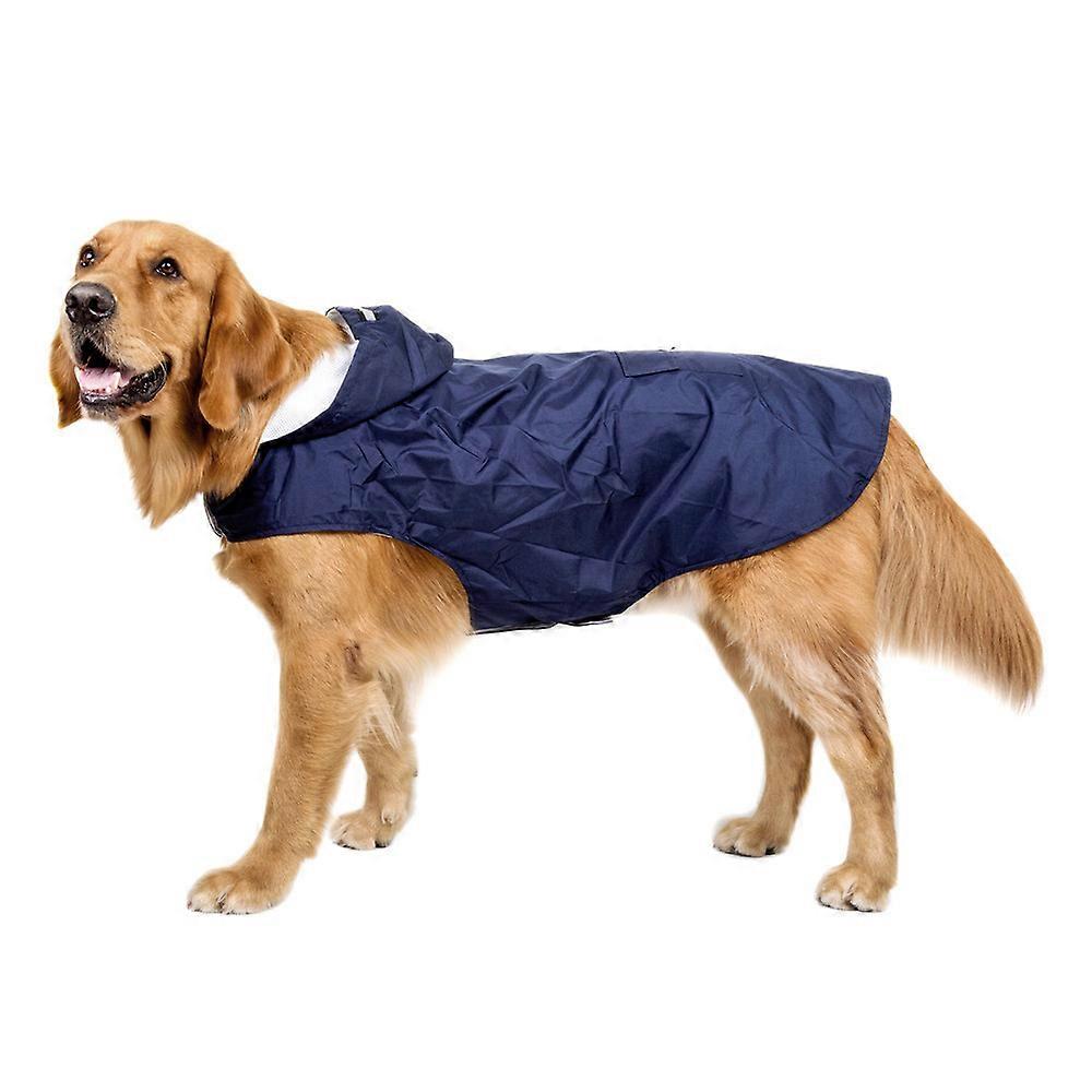 Hooded dog raincoat (4XL, Blue)