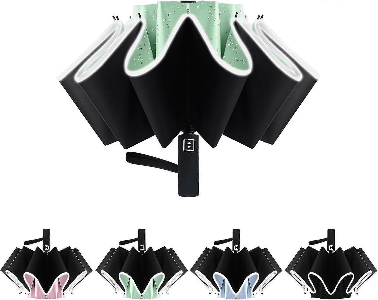 Automatic Open Large Compact Reverse Umbrella for Rain and UV Protection Inverted Folding Umbrellas