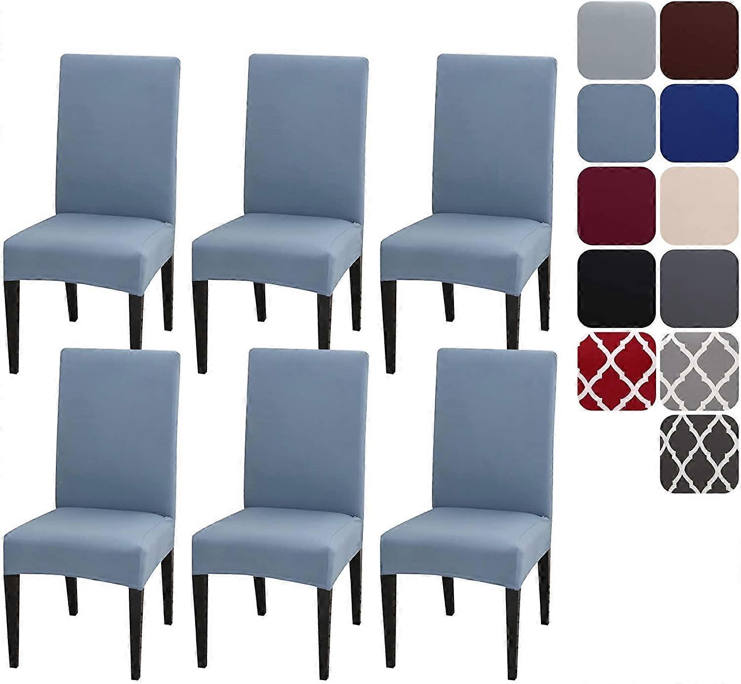 Matsal stol överdrag Överdrag Set med 4 eller 6, stretch avtagbar tvättbar matstol skydd dekoration överdrag sits överdrag för hotell, Ceremon