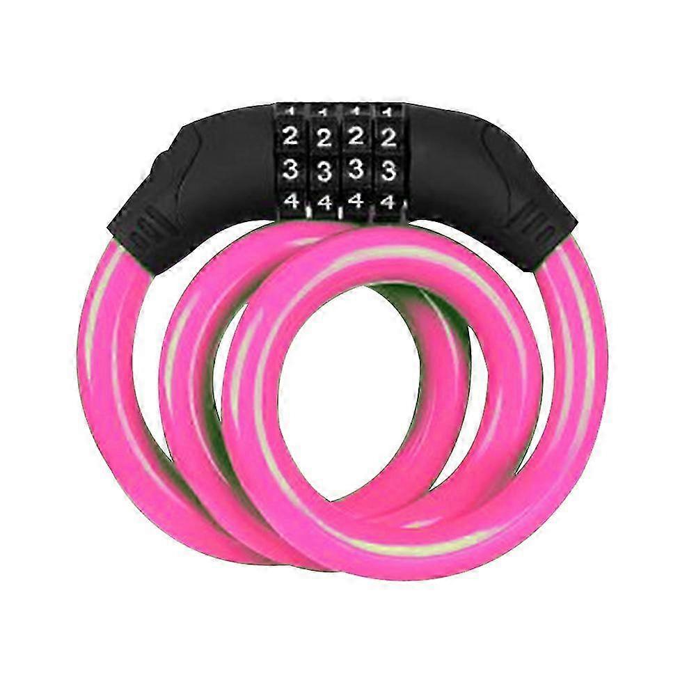 PIAO Bicycle lock Mountain bike anti-theft lock Bicycle four-digit password lock mountain bike color wire lock security anti-theft